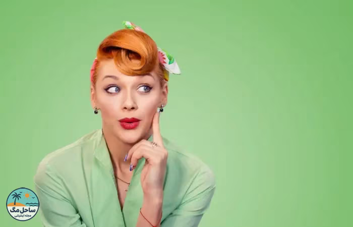 A woman flaunting her Victory Rolls hairstyle