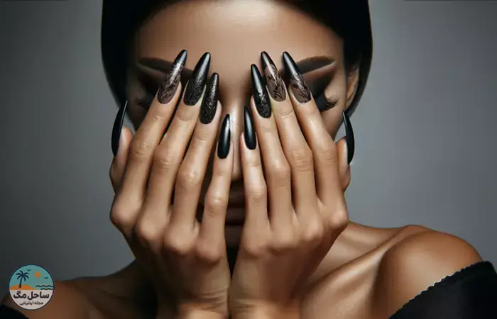 Long black nails