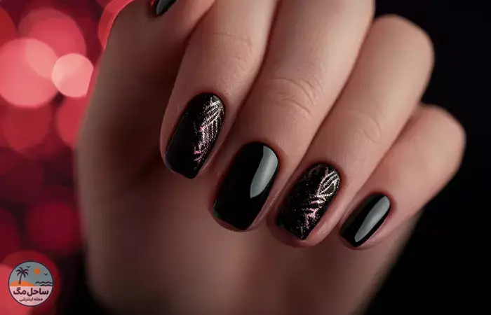 Simple short black nail designs