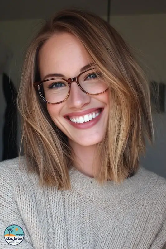 باب بلند لایه لایه نرم با هایلایت بلوند عسلی
