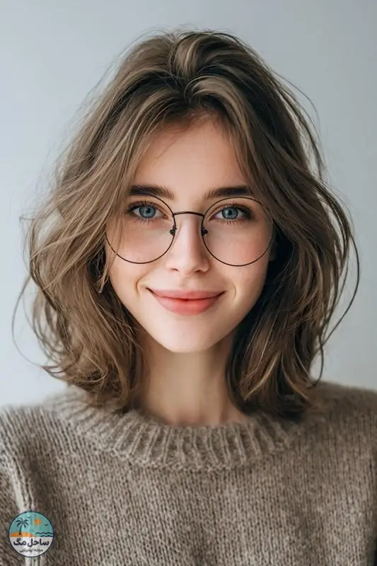 کوتاهی لایه لایه مدیوم با تناژ قهوه ای دودی